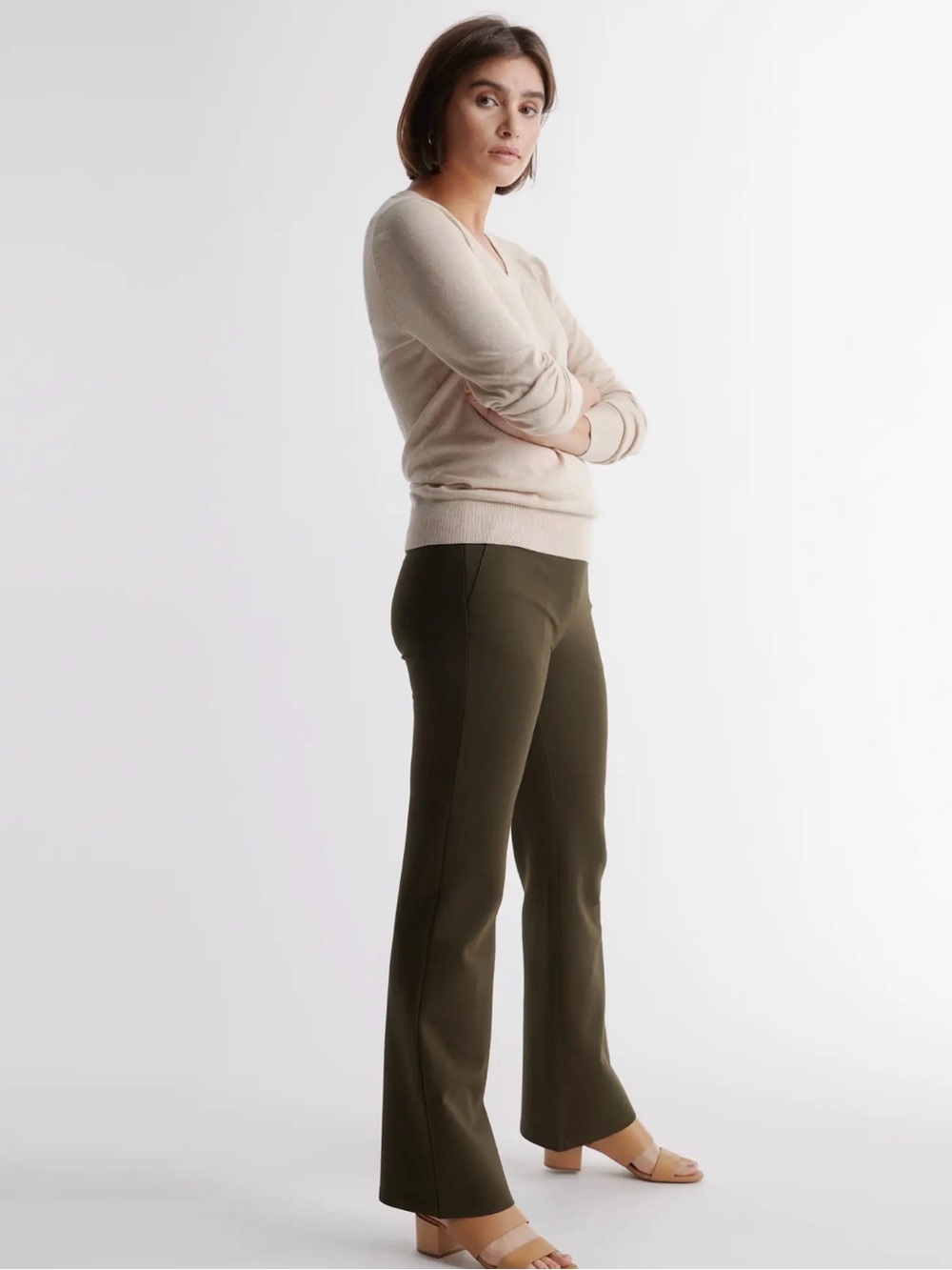 Quince Ultra Stretch Ponte Bootcut Pants Size M